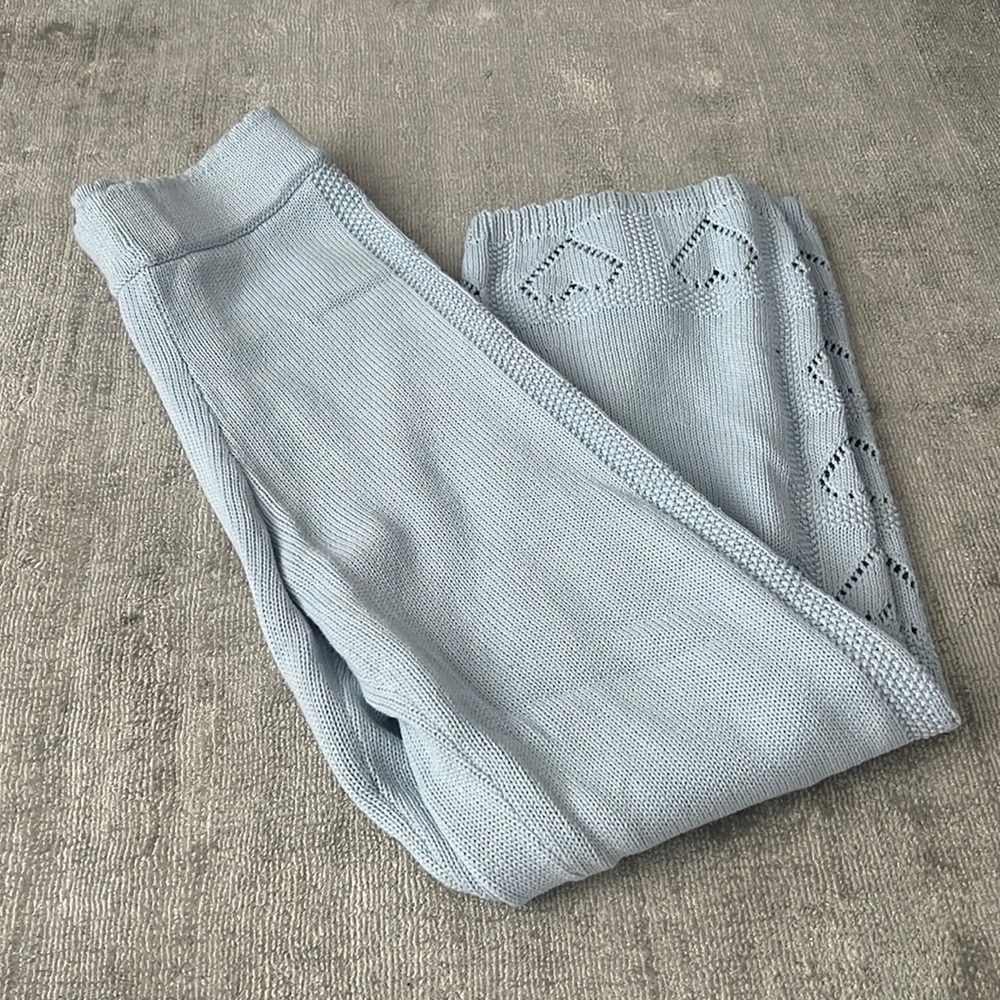 Loveshackfancy Toro Pant - blue knit heart pants size XS